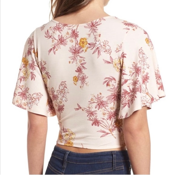 B.P. Nordstrom | Floral Wrap Crop Top | Sz Small - Picture 3 of 9